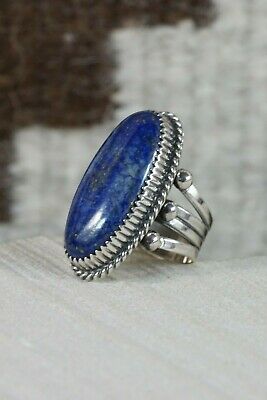 Navajo Lapis and Sterling Silver Ring - Alvin Joe - Size 5.75 - High Lonesome Trading