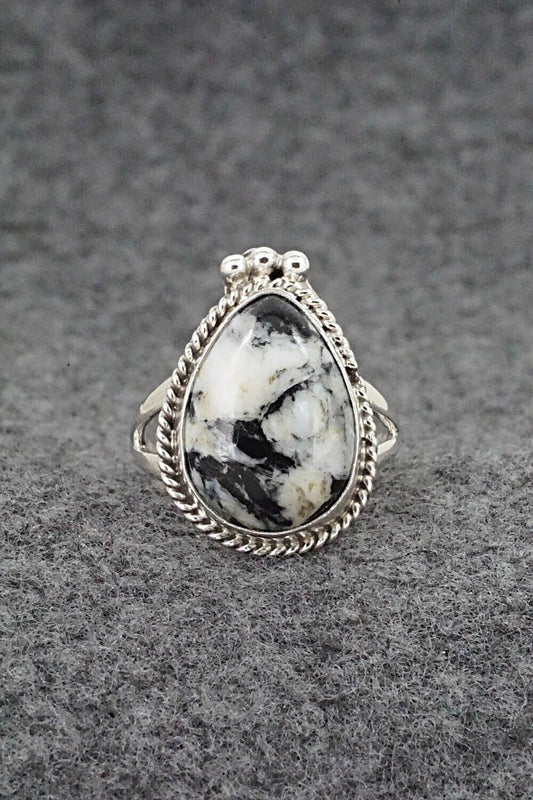 White Buffalo & Sterling Silver Ring - Benjamin Martinez - Size 8