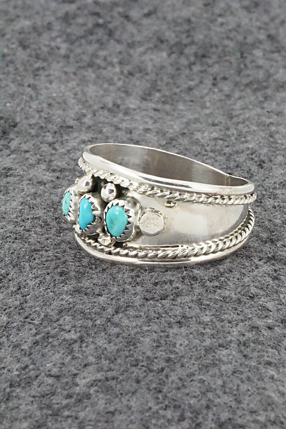 Turquoise & Sterling Silver Ring - Sondra Whitegoat - Size 13