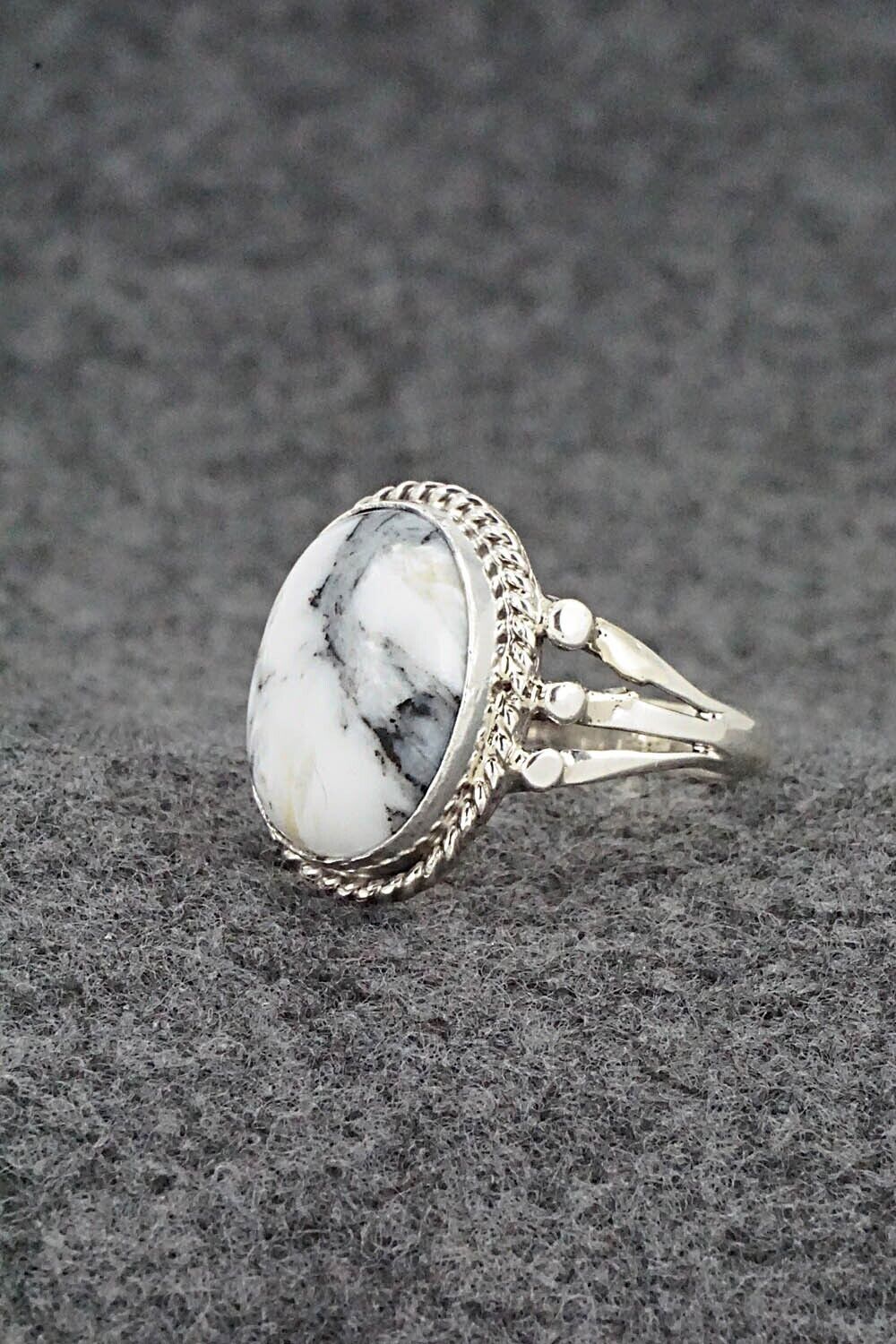 White Buffalo & Sterling Silver Ring - Grace Kenneth - Size 8