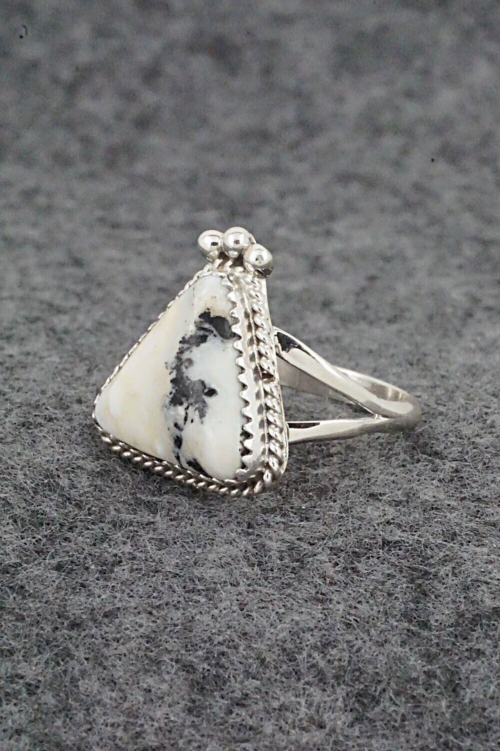 White Buffalo & Sterling Silver Ring - Judy Largo - Size 7.5