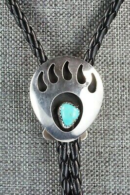 Turquoise & Sterling Silver Bolo Tie - Virginia Long