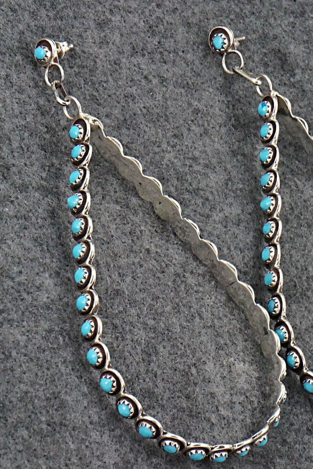 Turquoise & Sterling Silver Earrings - Florenda Lonasee