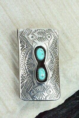 Turquoise & Sterling Silver Money Clip - Shirley Skeets - High Lonesome Trading