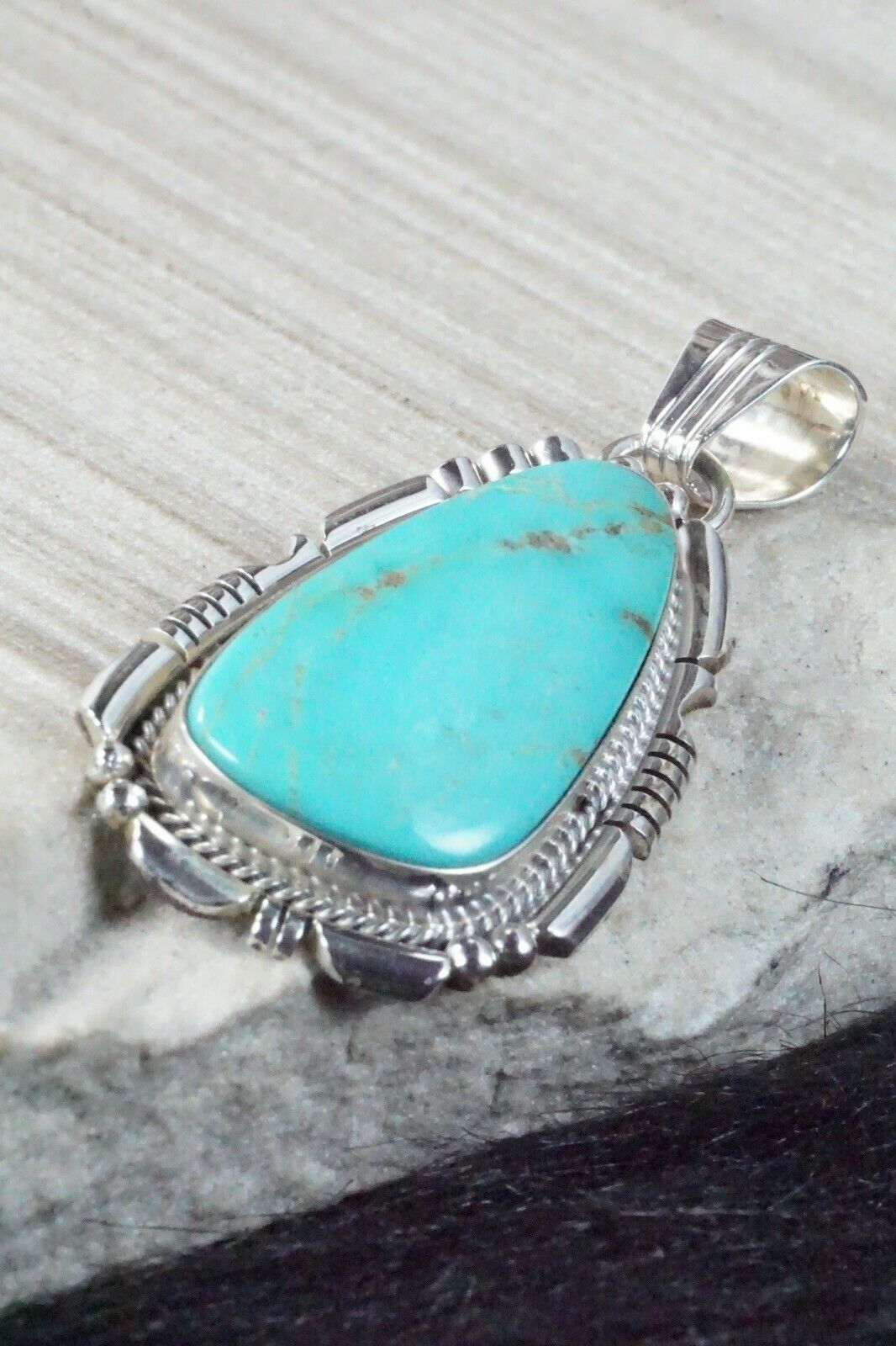 Turquoise & Sterling Silver Pendant - Samuel Yellowhair