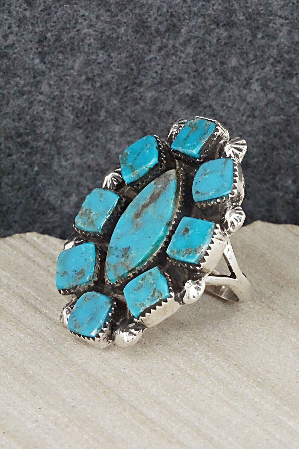 Turquoise & Sterling Silver Ring - Selina Warner - Size 7.5