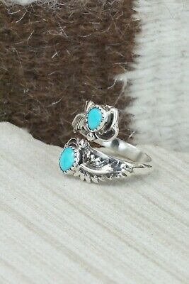 Turquoise & Sterling Silver Ring - Etta Belin - Size 7.75