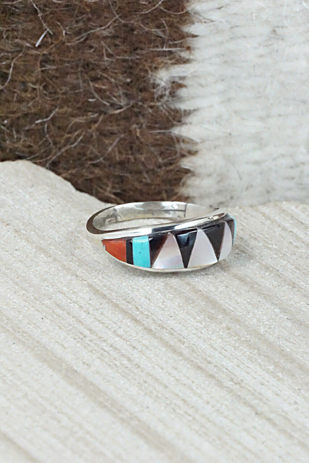 Multi Stone & Sterling Silver Ring - Cena Hernandez - Size 5.75