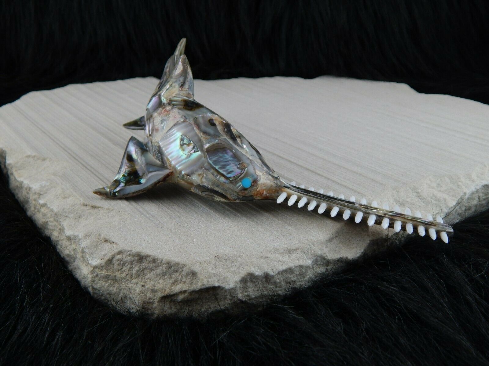 Saw Fish Zuni Fetish Carving - Philbert Beyuka - High Lonesome Trading