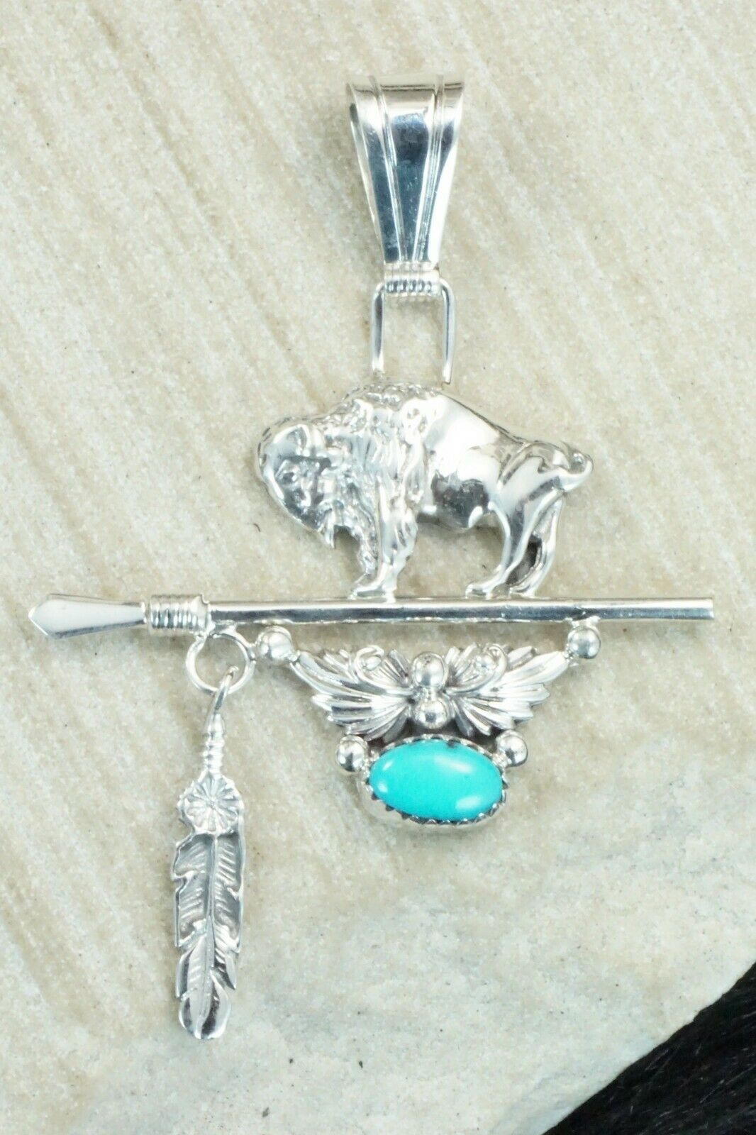 Turquoise & Sterling Silver Pendant - Davey Morgan