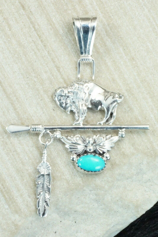 Turquoise & Sterling Silver Pendant - Davey Morgan