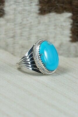 Navajo Turquoise and Sterling Silver Ring - Bobby Platero - 9.5