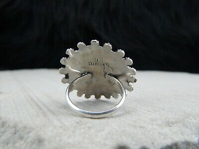 Zuni Sterling Silver & Coral Ring - Merlinda Chavez - Size 7 - High Lonesome Trading