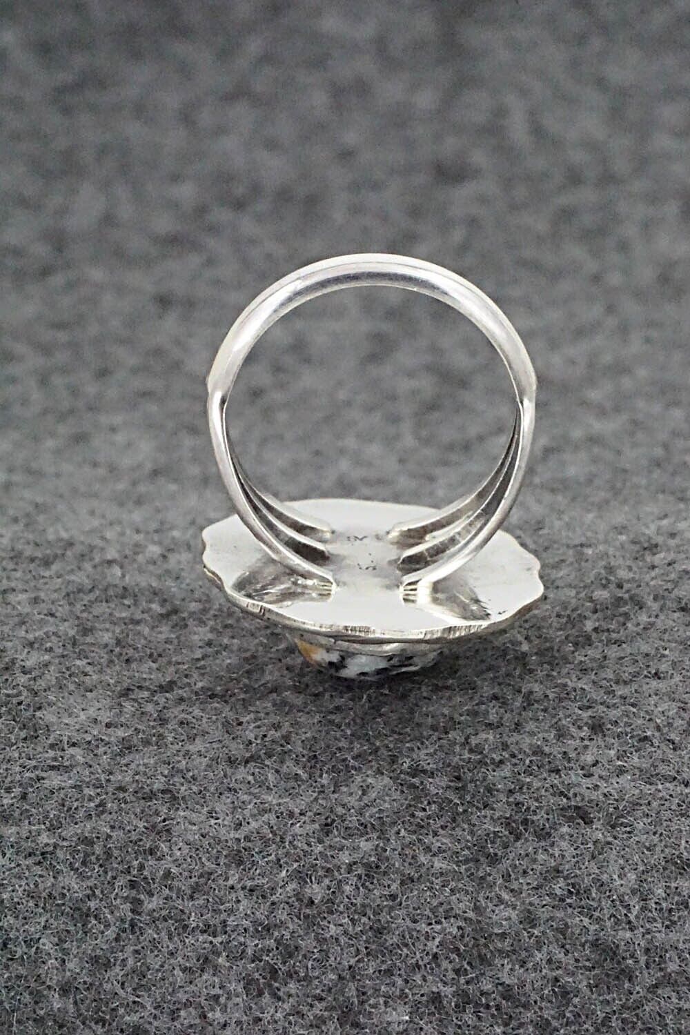 White Buffalo & Sterling Silver Ring - Samuel Yellowhair - Size 7.75