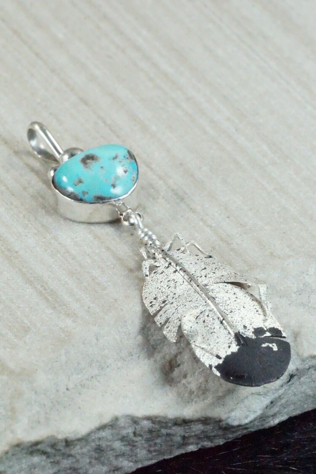 Turquoise & Sterling Silver Pendant - Ernest Rangel