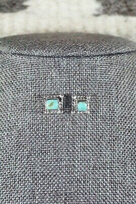 Navajo Turquoise & Sterling Silver Earrings - Jacinda Bodie