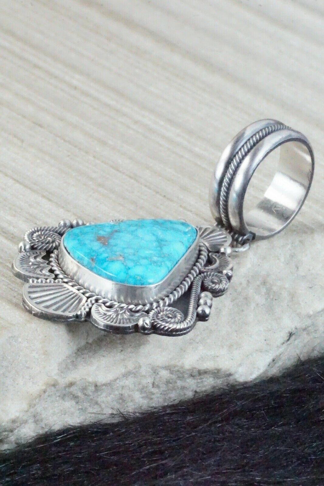 Turquoise & Sterling Silver Pendant - Michael Calladitto