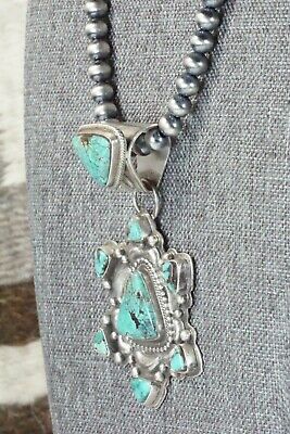 Turquoise and Sterling Silver Pendant & Necklace - Tom Lewis