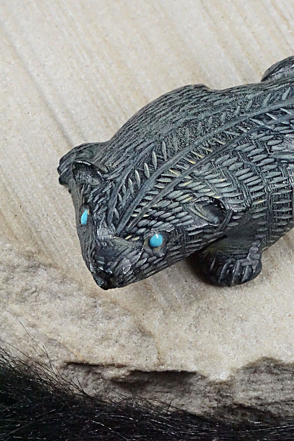 Badger Zuni Fetish Carving - Lance Cheama