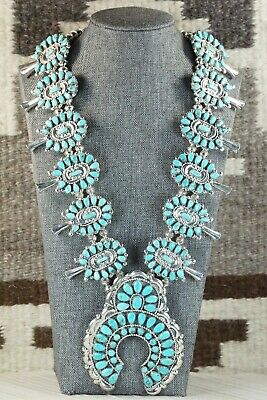 Turquoise & Sterling Silver Squash Blossom Set - Victor Begay