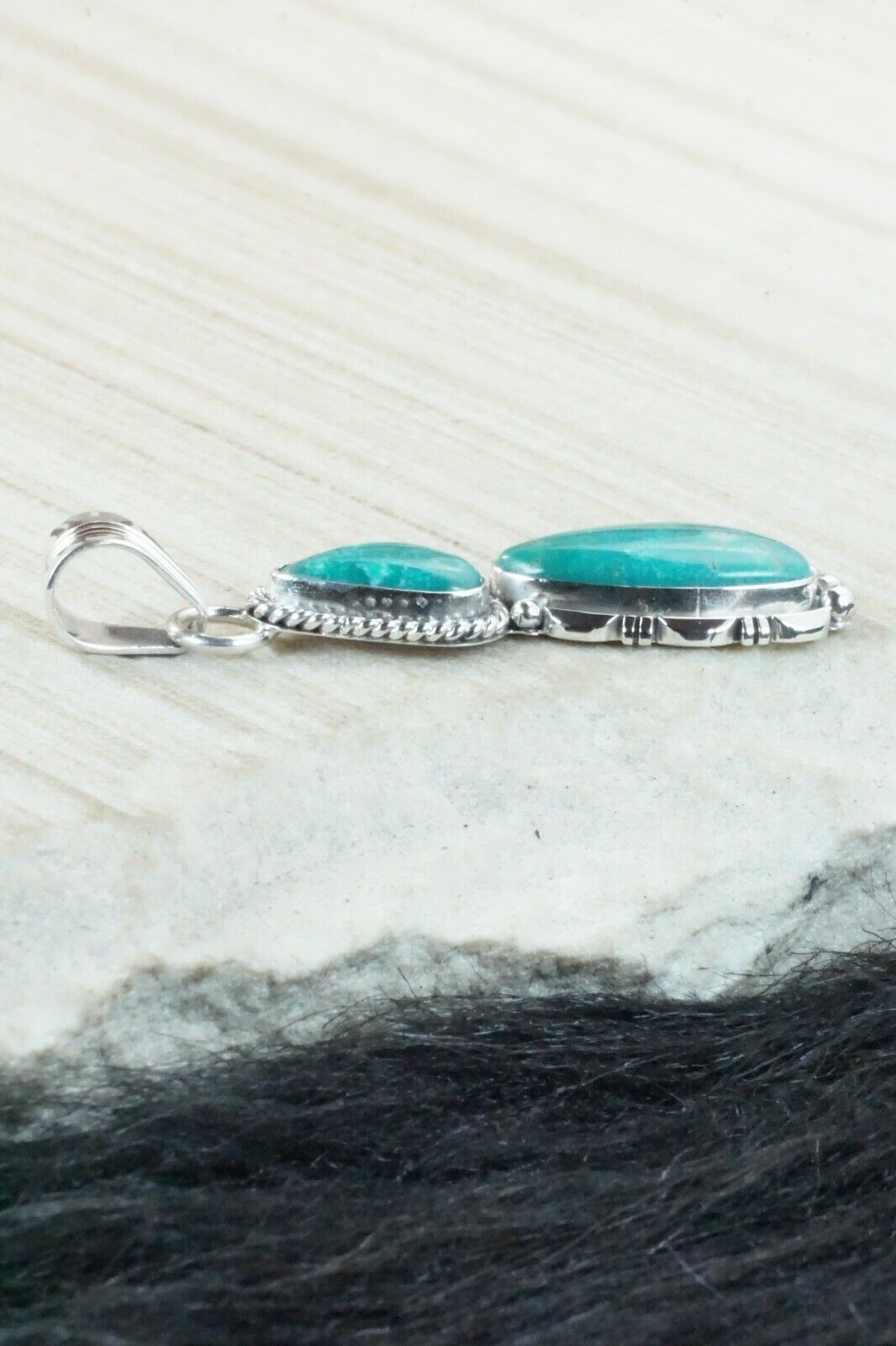 Turquoise & Sterling Silver Pendant - Marita Benally
