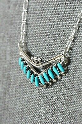 Zuni Turquoise & Sterling Silver Necklace - MaDerral Kallestewa - High Lonesome Trading