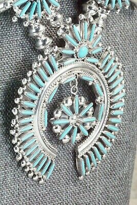 Turquoise & Sterling Silver Squash Blossom Set - Lance and Cordelia Waatsa - High Lonesome Trading