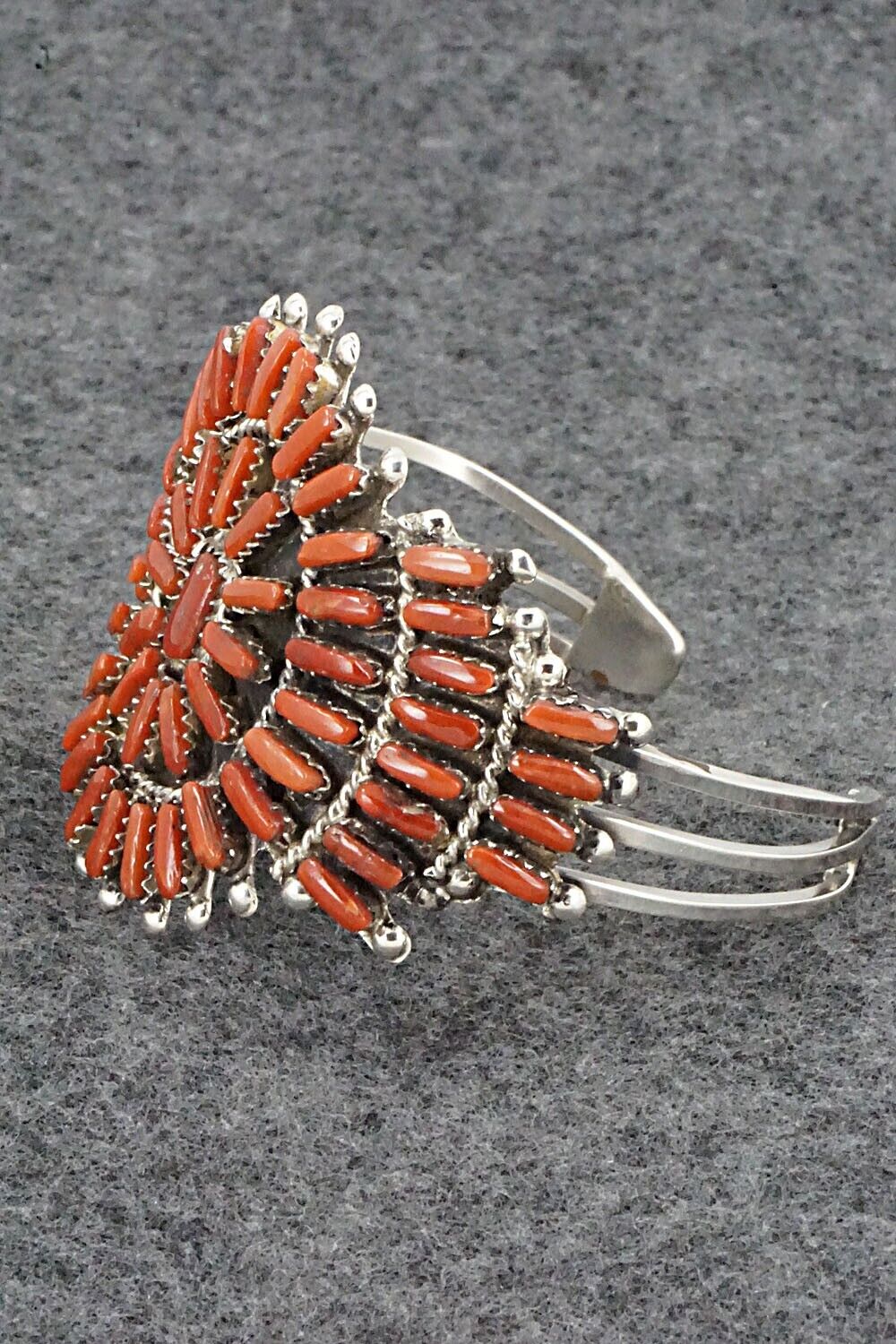 Coral & Sterling Silver Bracelet - Vangie Tsabetsaye