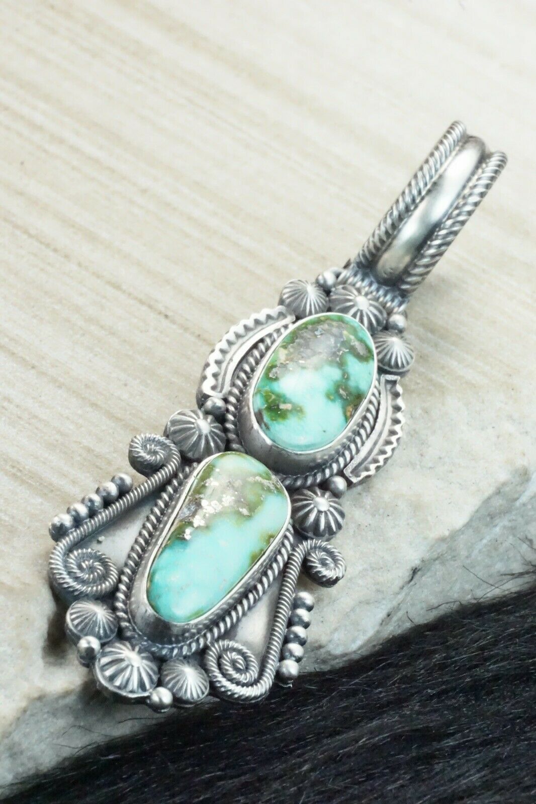 Turquoise & Sterling Silver Pendant - Michael Calladitto