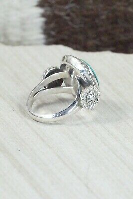 Turquoise & Sterling Silver Ring - Bobby Platero - Size 8