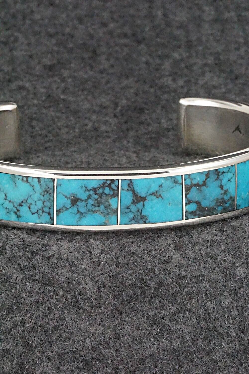Turquoise & Sterling Silver Inlay Bracelet - Larry Loretto
