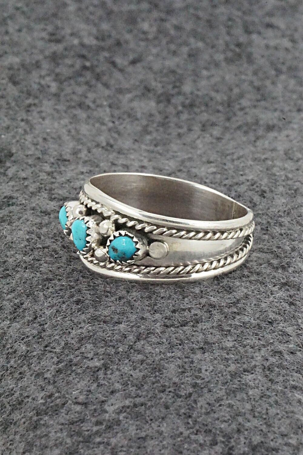 Turquoise & Sterling Silver Ring - Sondra Whitegoat - Size 12.75