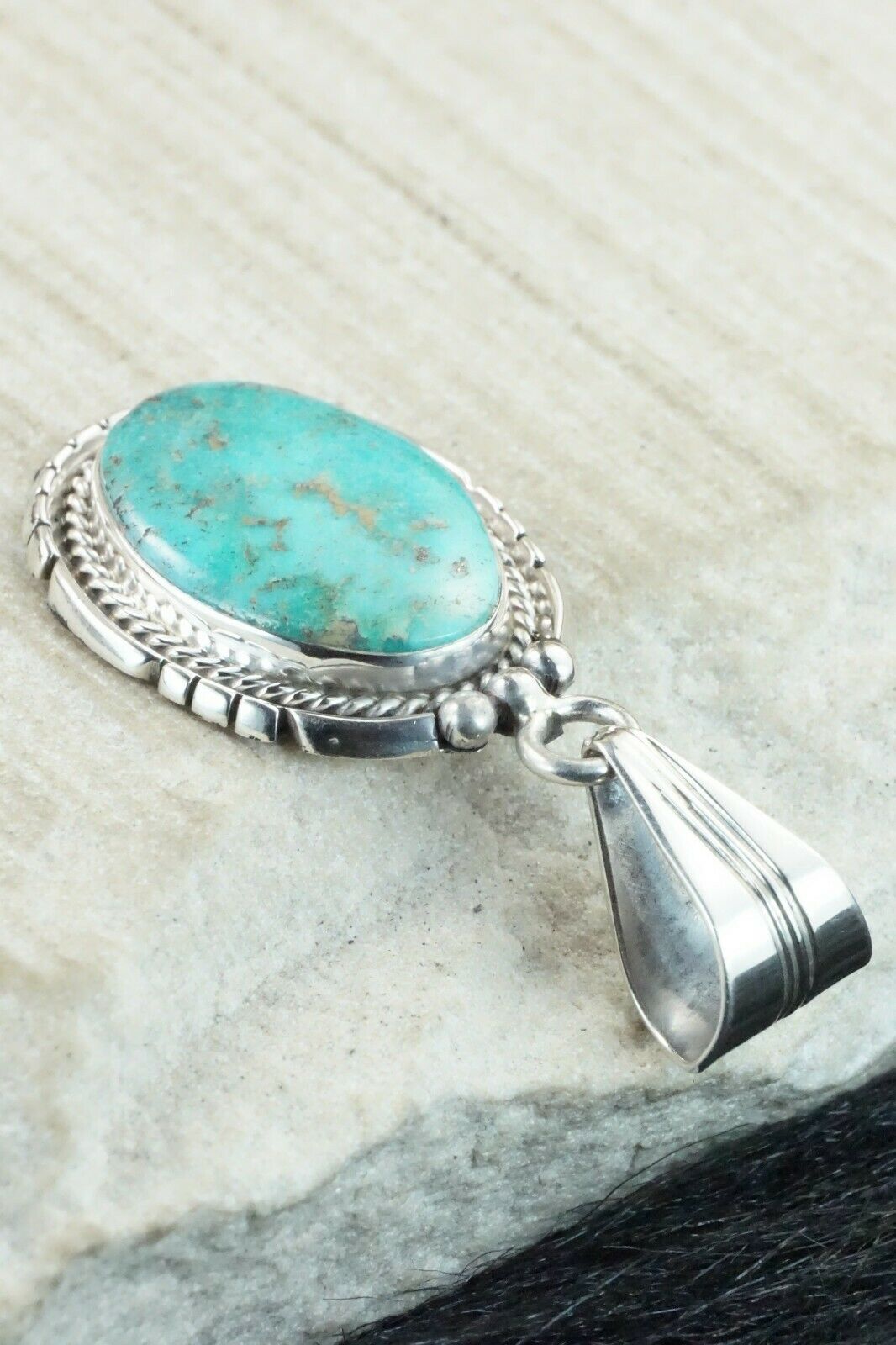 Turquoise & Sterling Silver Pendant - Samuel Yellowhair