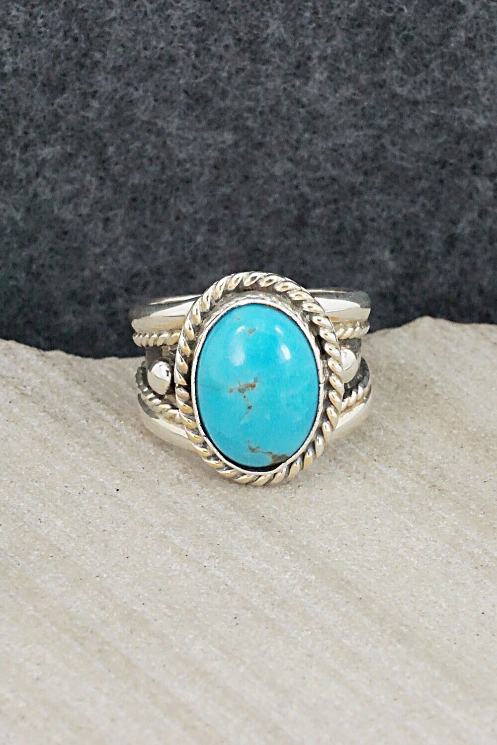 Turquoise & Sterling Silver Ring - Thomas Yazzie - Size 5.75