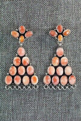 Spiny Oyster and Sterling Silver Earrings - Renelle Perry