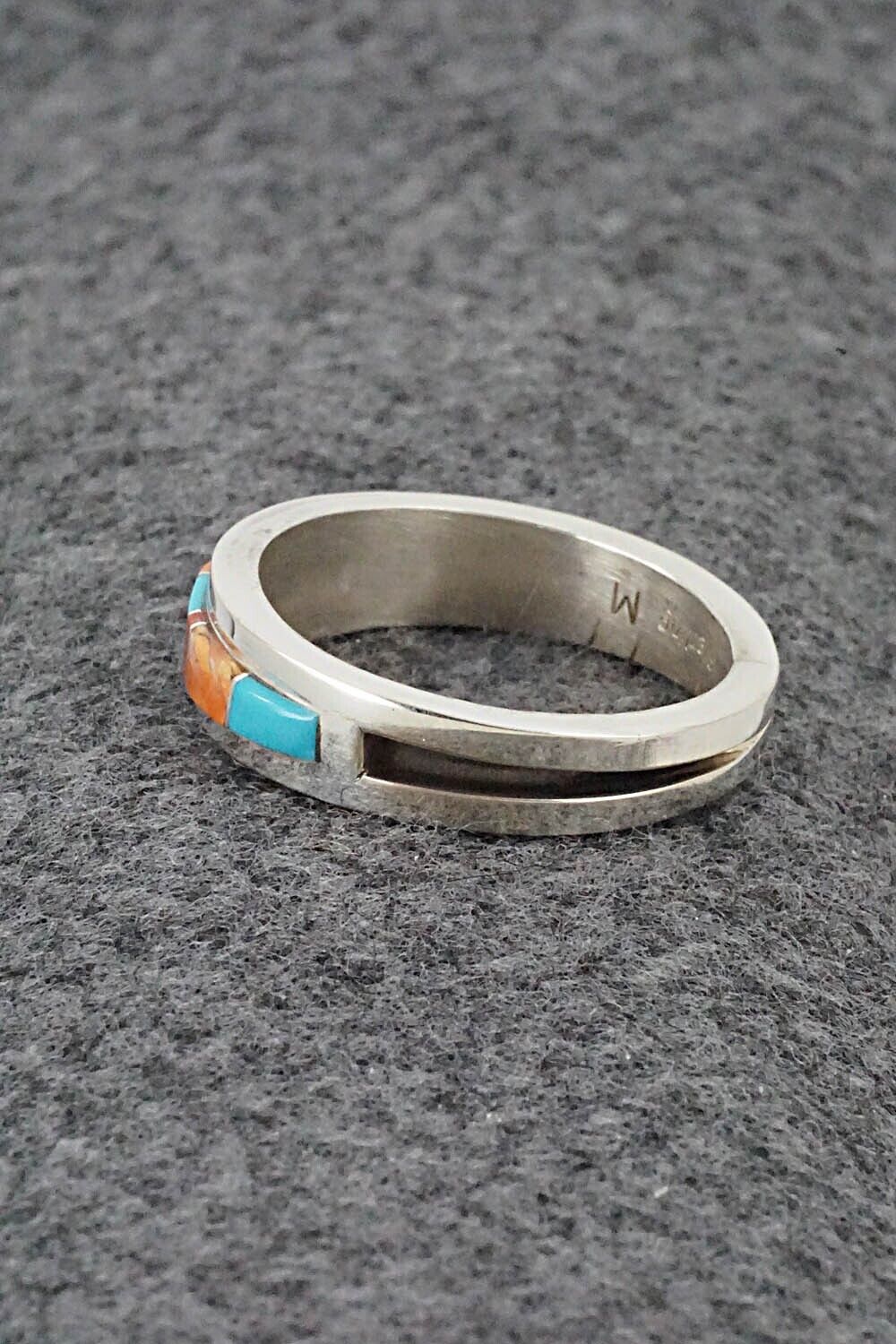 Multi-Stone & Sterling Silver Inlay Ring - Wilbert Muskett Jr. - Size 12