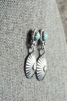 Turquoise and Sterling Silver Earrings - Adela Yazzie