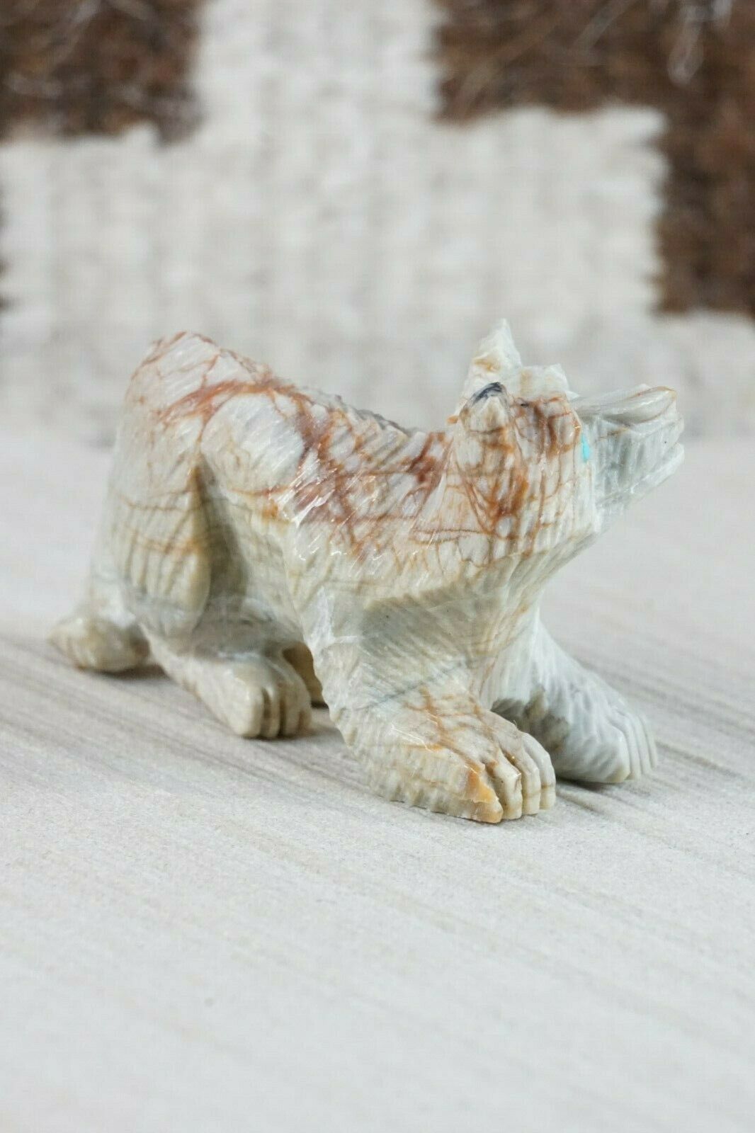 Wolf Zuni Fetish Carving - Ben Kaamasee - High Lonesome Trading