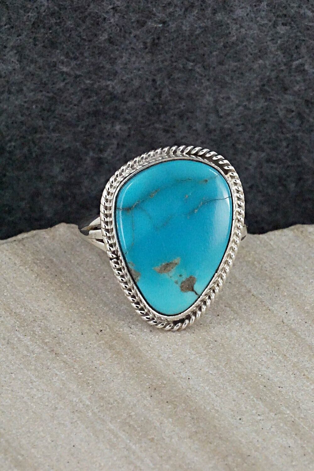 Turquoise & Sterling Silver Ring - Alice Rose Saunders - Size 8