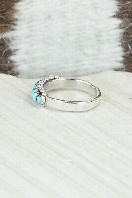 Turquoise & Sterling Silver Ring - Irma Unkestine - Size 7