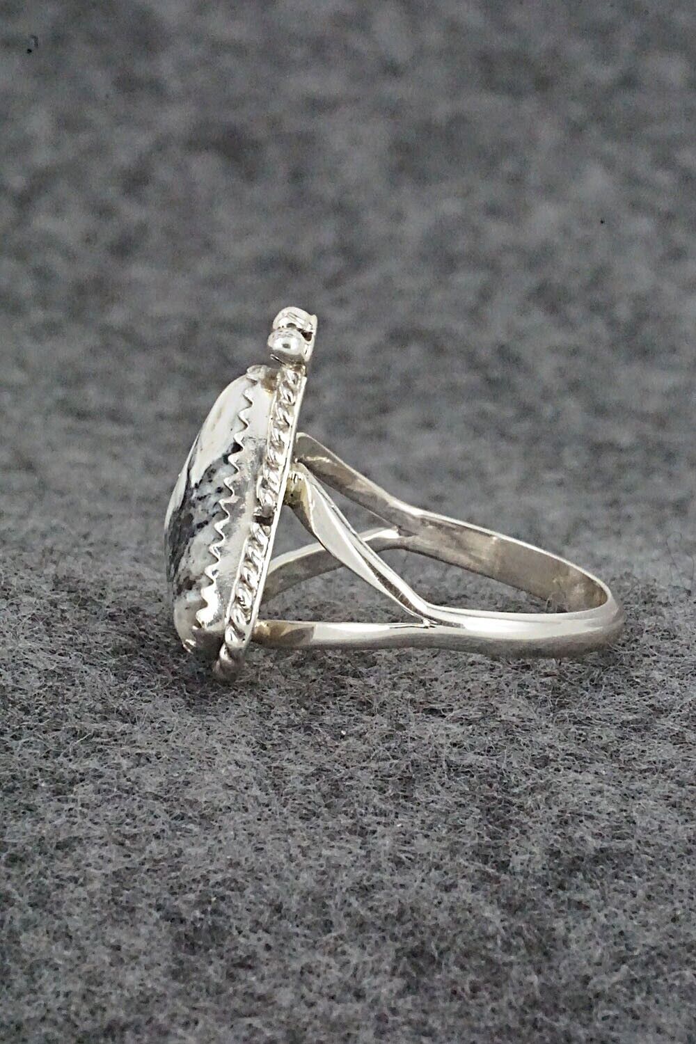 White Buffalo & Sterling Silver Ring - Judy Largo - Size 8.5