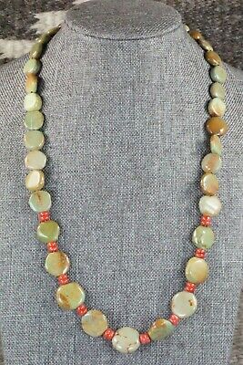 Turquoise, Coral & Sterling Silver Necklace - Navajo