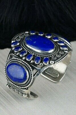 Navajo Lapis & Sterling Silver Bracelet - Myron Etsitty - High Lonesome Trading