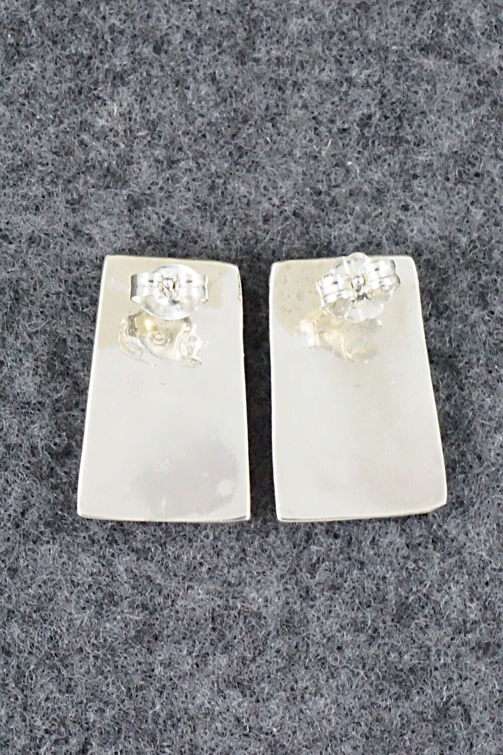 Turquoise & Sterling Silver Inlay Earrings - Karlena Seontewa