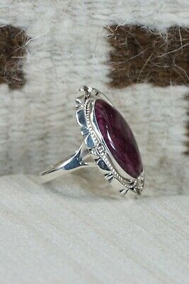 Navajo Spiny Oyster & Sterling Silver Ring - Daniel Benally - Size 10
