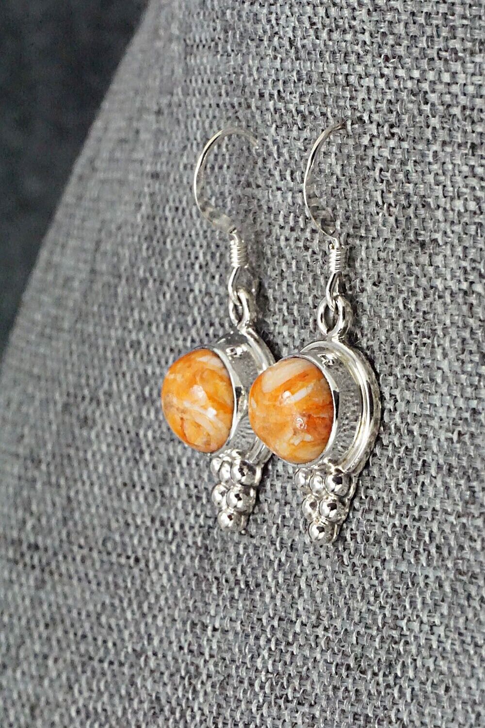 Spiny Oyster & Sterling Silver Earrings - Rosie Chee