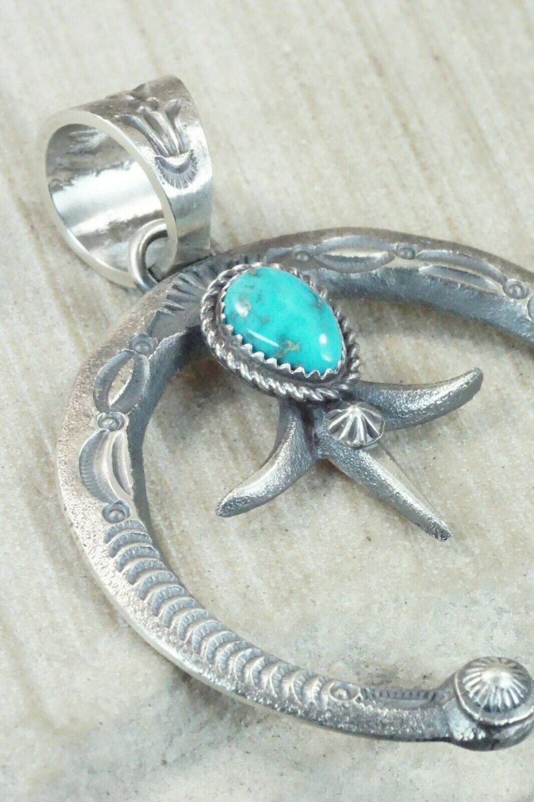 Turquoise and Sterling Silver Pendant - Eva & Linberg Billah - High Lonesome Trading