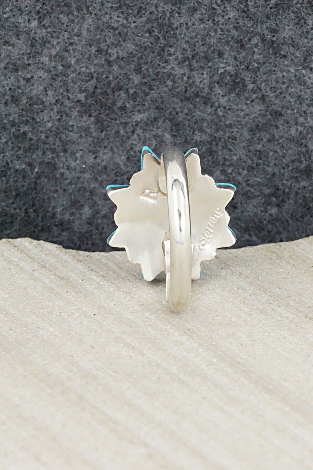 Turquoise & Sterling Silver Ring - Rose Kanteena - Size 6.75
