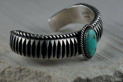 Navajo Turquoise & Sterling Silver Bracelet - Leander Tahe - High Lonesome Trading