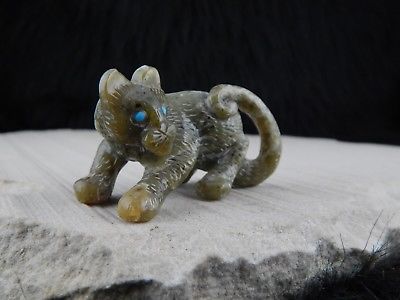 Mountain Lion Zuni Fetish Carving - Wilfred Cheama - High Lonesome Trading